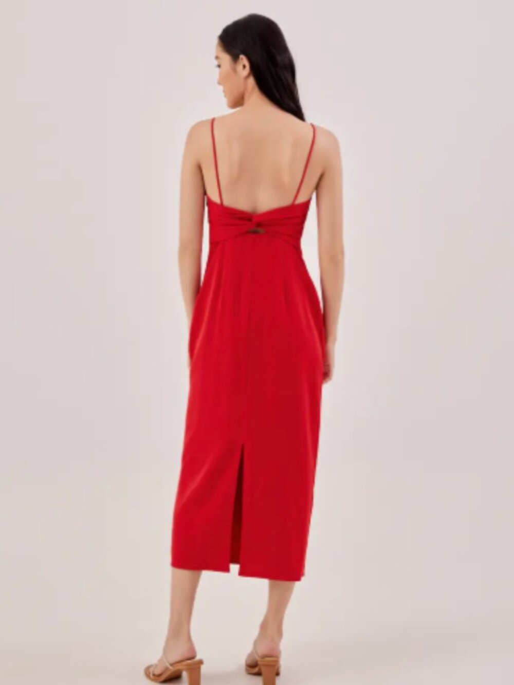 Love Bonito Red Hermione Padded Knot Back Dress Size 2 - Picture 1 of 6